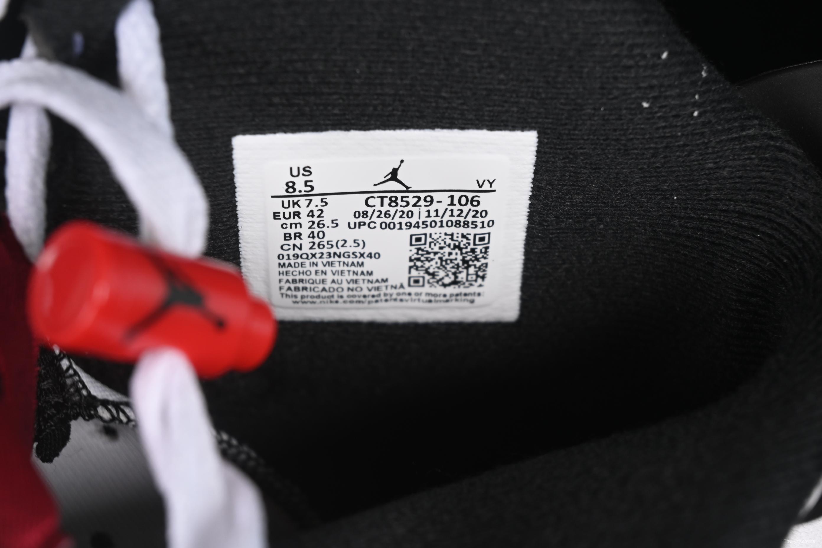 Nike Air Jordan 6 Retro High Basketball Shoes in Carmine White Red - CT8529-106