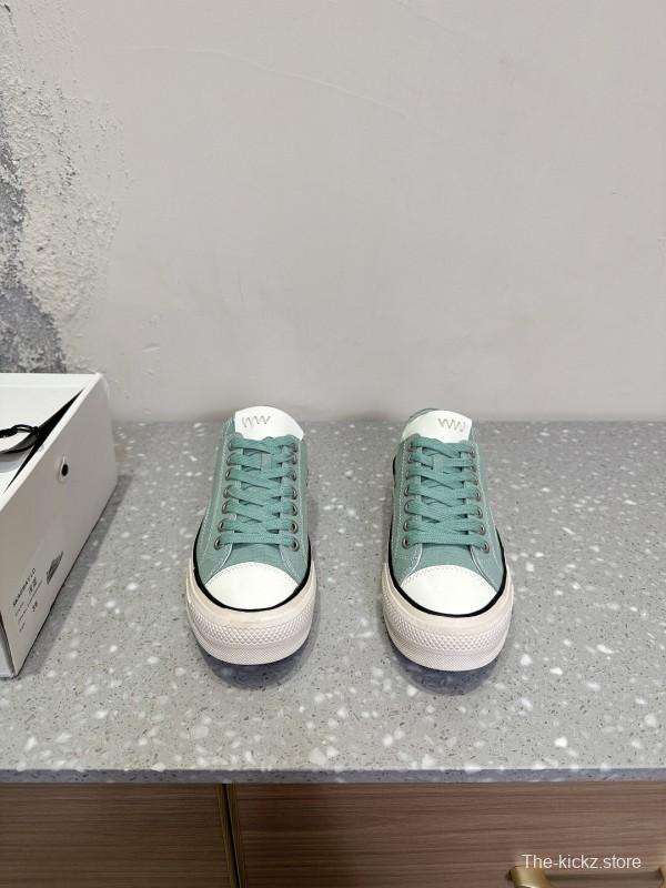 2025 Women VISVIM Green Canvas Sneakers