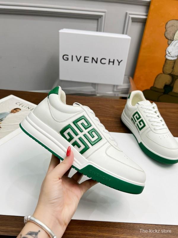 2024 Men Givenchy White Green Leather Sneakers MJ00380