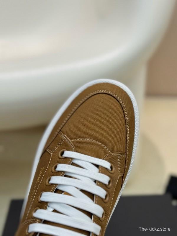 2024 Unisex Yves Saint Laurent Brown Canvas Leather Casual Sneakers