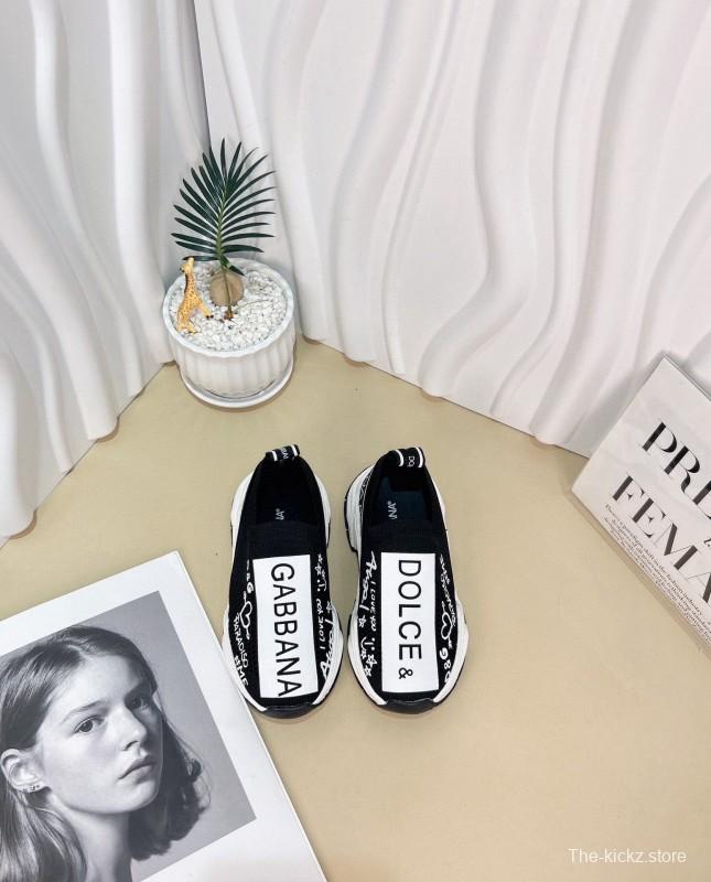 2024 Kids Dolce & Gabbana Red Black White Nylon Sneaker