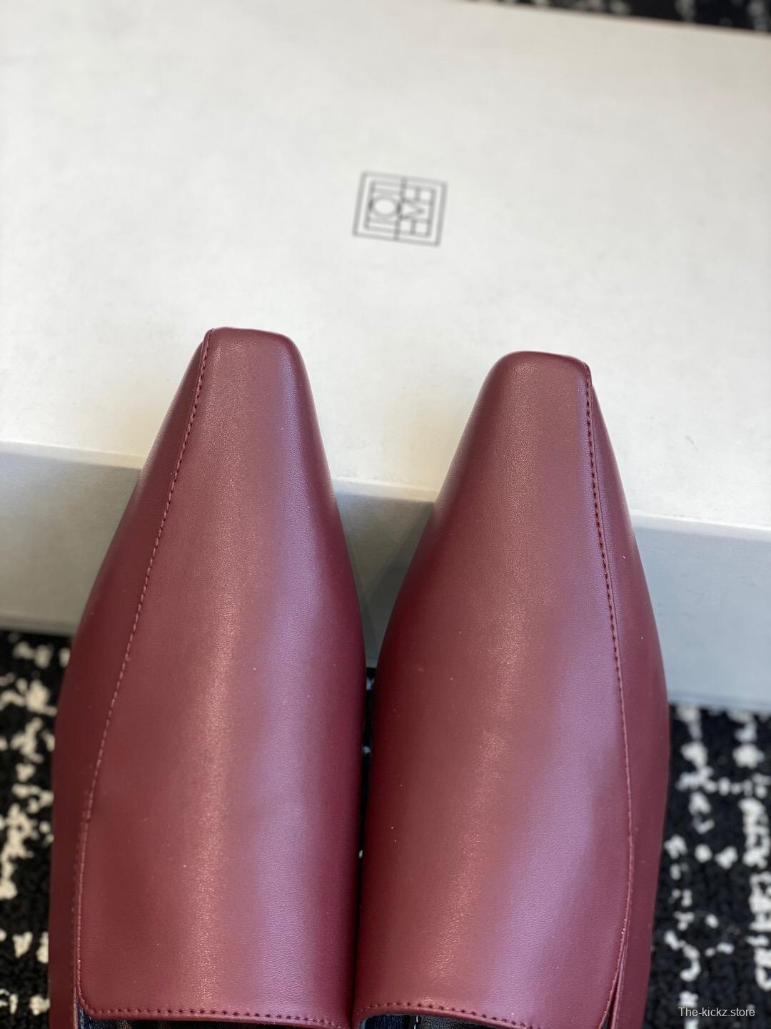 2025 Women Toteme Burgundy Leather Loafers