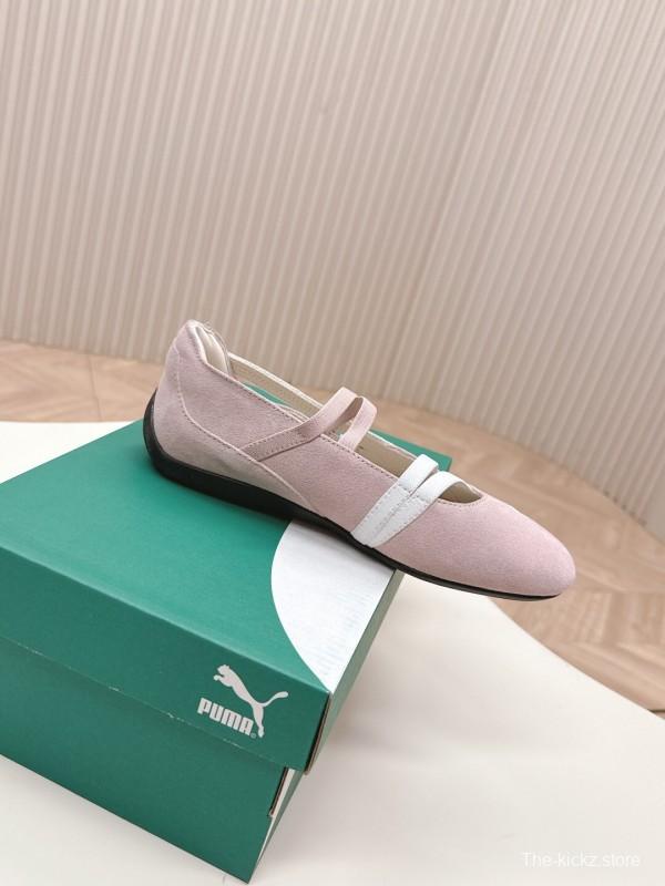 2025 Women PUMA Light Pink Suede Ballet Shoes