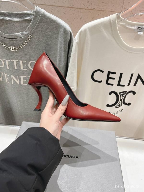 2025 Women Balenciaga Brown Leather High Heels