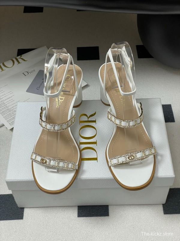 Dior D-lssime Heeled Sandals with Crystal Embellishments and Cross Straps - 2025SS