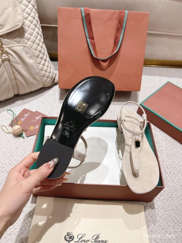 2025 Women LP Beige Suede Slippers LY00325