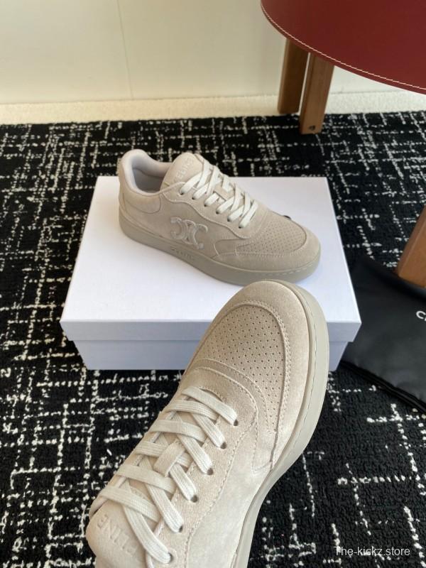 2025 Women Celine Beige Suede Sneakers KFY00310