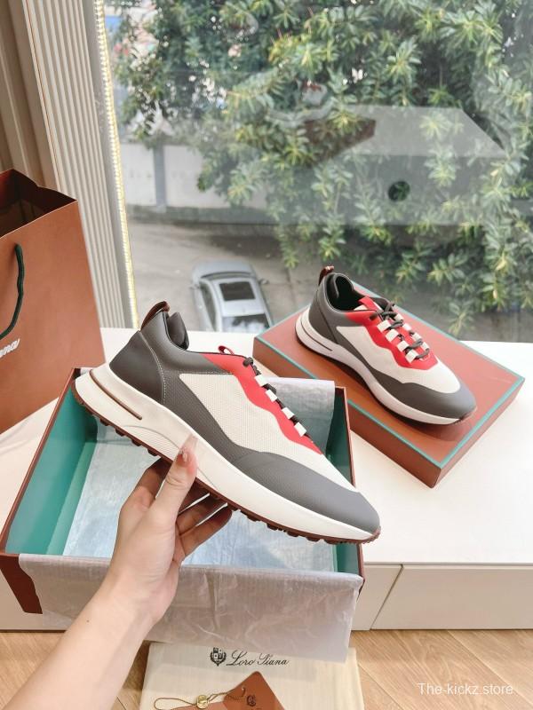 2024 Unisex Le Parmentier gray white red knit sneakers MJ00340
