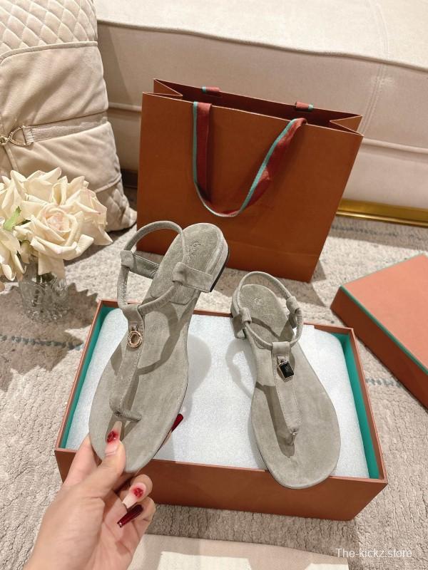 2025 Women LP Beige Suede Sandals LY00250