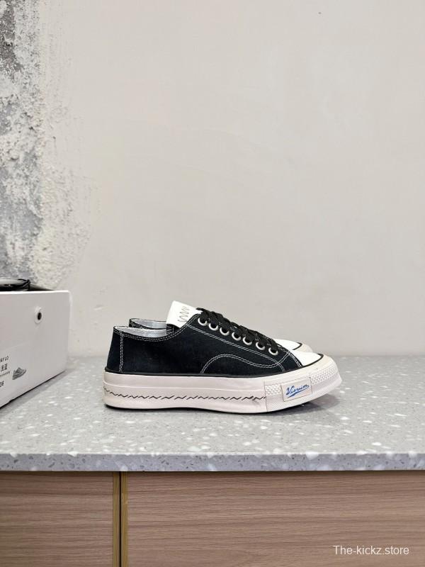 2025 Unisex VISVIM Black Canvas Sneakers KFY00260