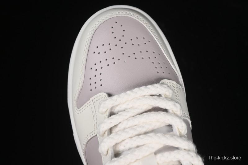 Nike SB Dunk Low White Light Purple Embossed Low-Top Casual Skate Shoes IH0639-011