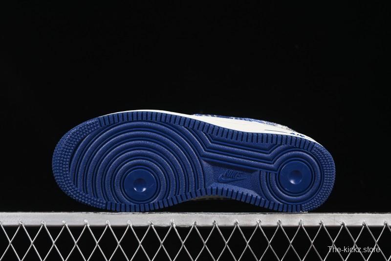 Nike Air Force 1 '07 Low LV Collaboration Gray Blue Denim Casual Sneakers - SC9207-540