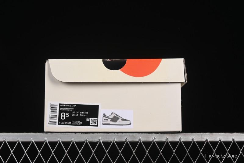 Nike Air Force 1'07 Low Black White Triple Swoosh Casual Sneakers - SC9207-537