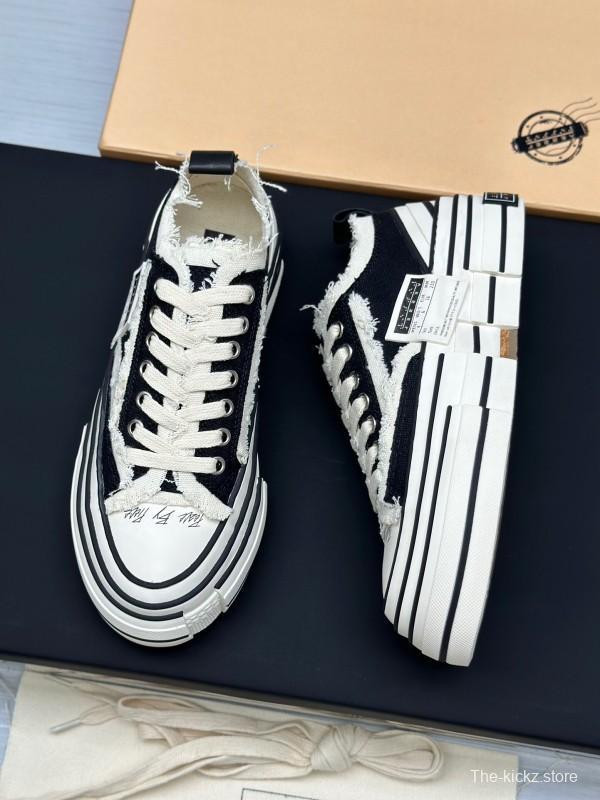 2025 Unisex XVESSEL Black White Canvas Plimsolls Vulcanized Shoes AS00240