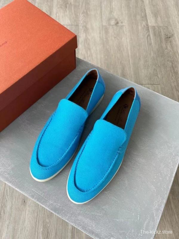 2025 Unisex Le Parmentier Blue Wool Blend Loafers AS00280