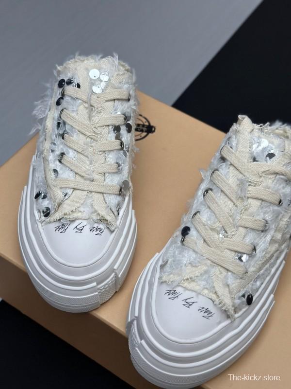 2025 Unisex XVESSEL White Canvas Plimsolls Vulcanized AS00260