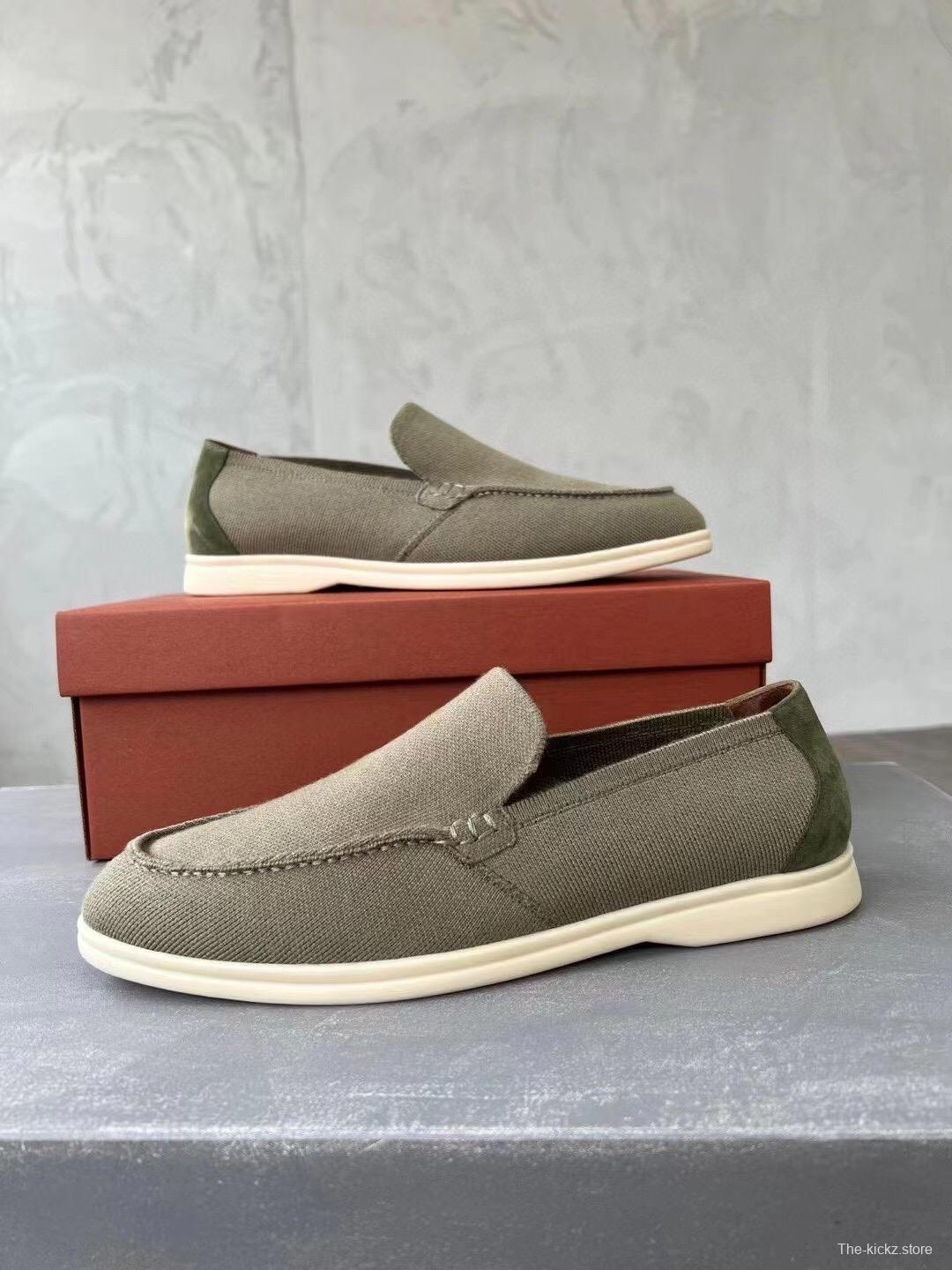 2025 Unisex Kiton Brown Wool Blend Loafers AS00280