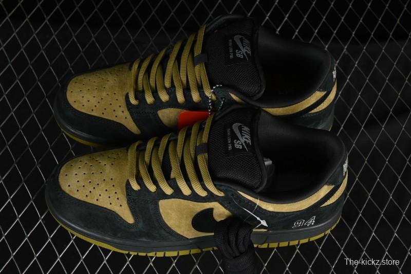 Nike Supreme x Dunk SB Dunk Low Brown Yellow Low-Top Casual Skate Shoes - HQ8487-300