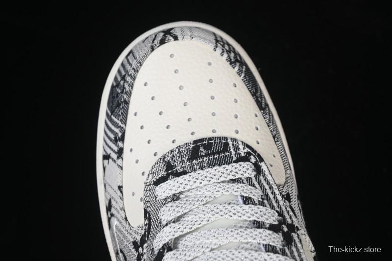 Nike Air Force 1 '07 Low LV Collaboration Gray Floral Canvas Casual Sneakers - DF0188-077