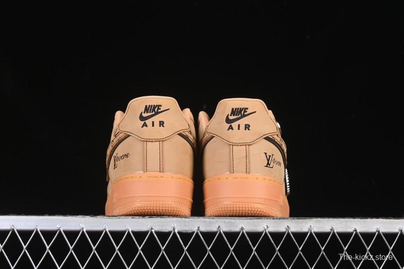 Nike Air Force 1 '07 Low LV Collaboration Wheat Print Casual Sneakers - DK0188-082