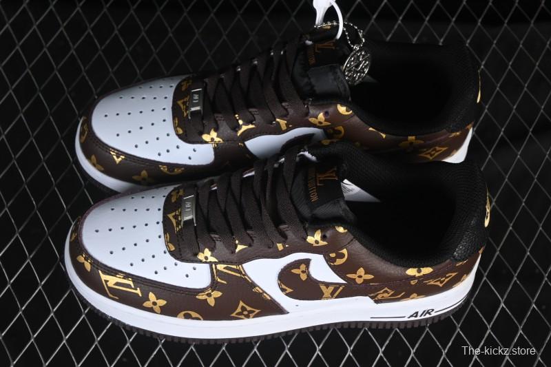 Nike Air Force 1 '07 Low LV Collaboration Classic White Brown Casual Sneakers - CZ3986-004