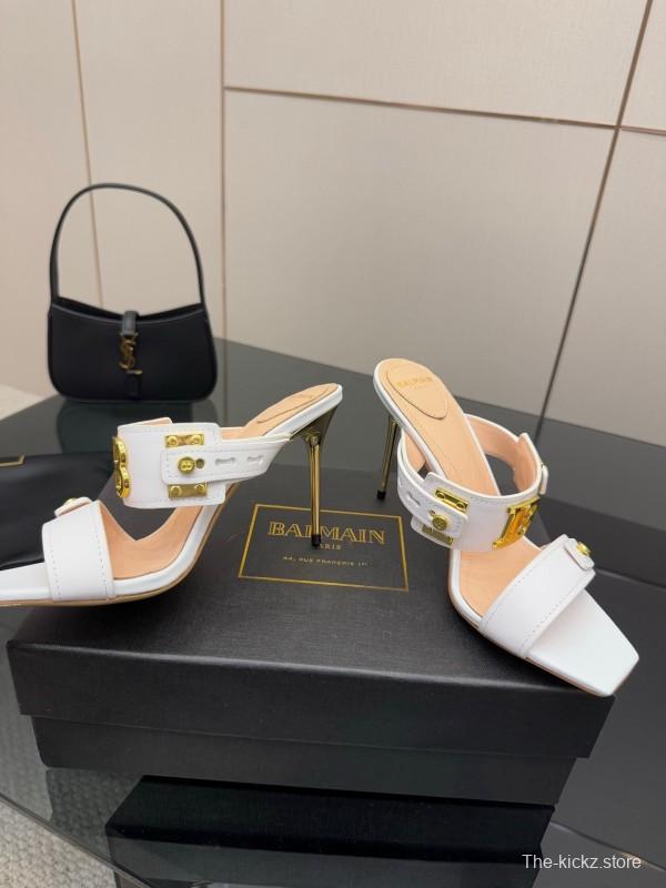 Balmain 2025 SS Metal Heel High Heel Sandals - KFY00320