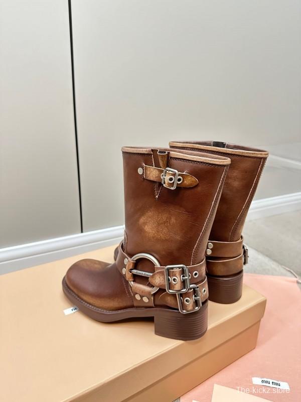 Miu Miu Fall/Winter 2025 Limited Edition Punk Style Martin Boots - LY00500