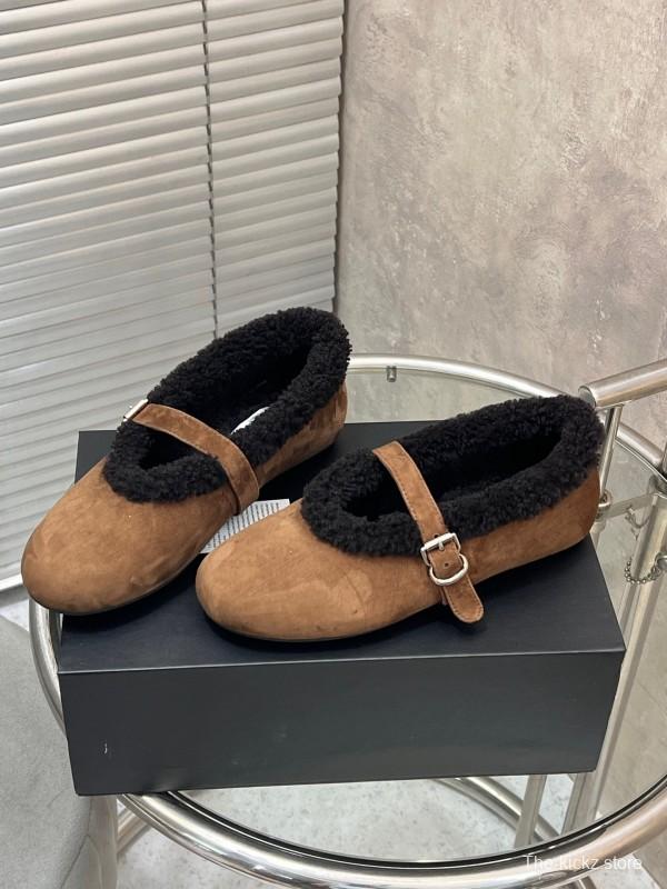 Alaia Fall/Winter 2025 Wool Mary Jane Ballet Flats - KFY00310