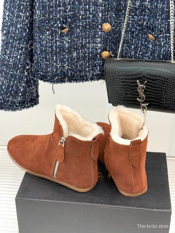 ALAIA Minimalist Side Zipper Retro Snow Boots - KFY00320