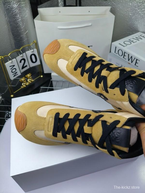 LOEWE High-Top German Training Sneakers Retro Fashion Casual White Shoes - LY00330