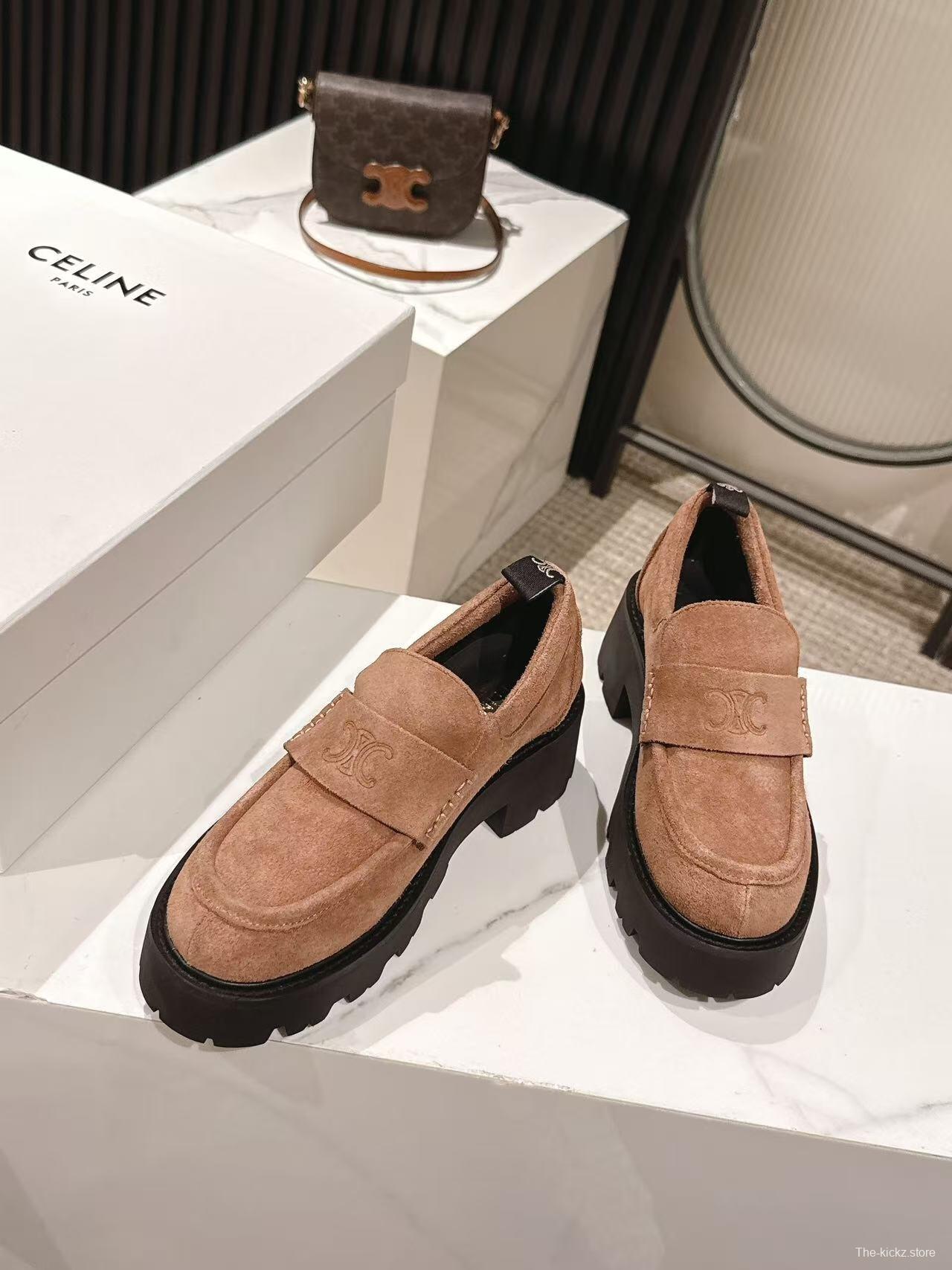 CELINE 2025/SS Fall Winter Latest Runway Lisa Same Style Platform Loafers - LY00300