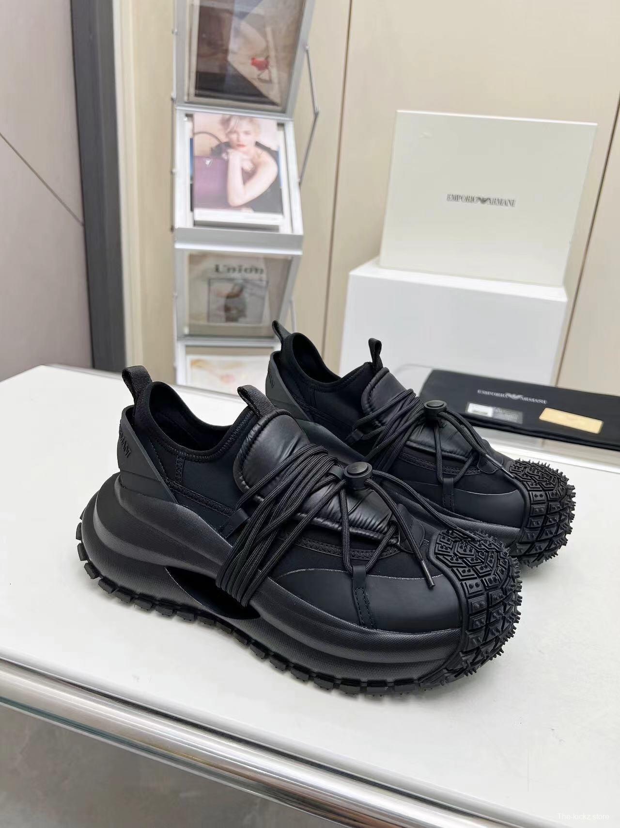 Armani 2025/SS Men's Sneakers with Tire Sole and Drawstring Design - LY00420