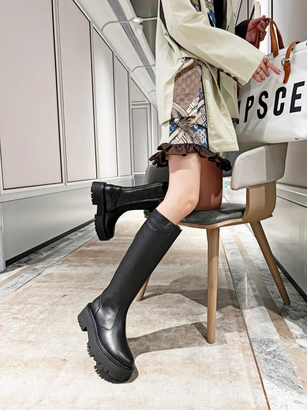 Celine 2025/ss Triomphe Side Zipper Knee High Boots - L Y00420