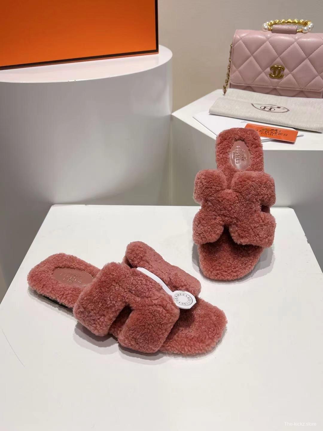 Hermès Teddy Wool Flat Slippers - LY00240