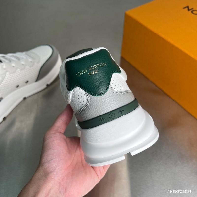 Lv Classic Leather Round Toe Lace-Up Low Top Casual Shoes - YC