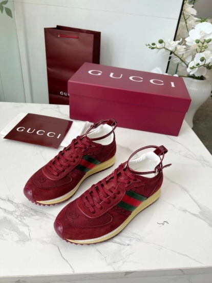 Gucci Women's Casual Shoes with GG Supreme Print and Metal Horsebit Detail - AS00330