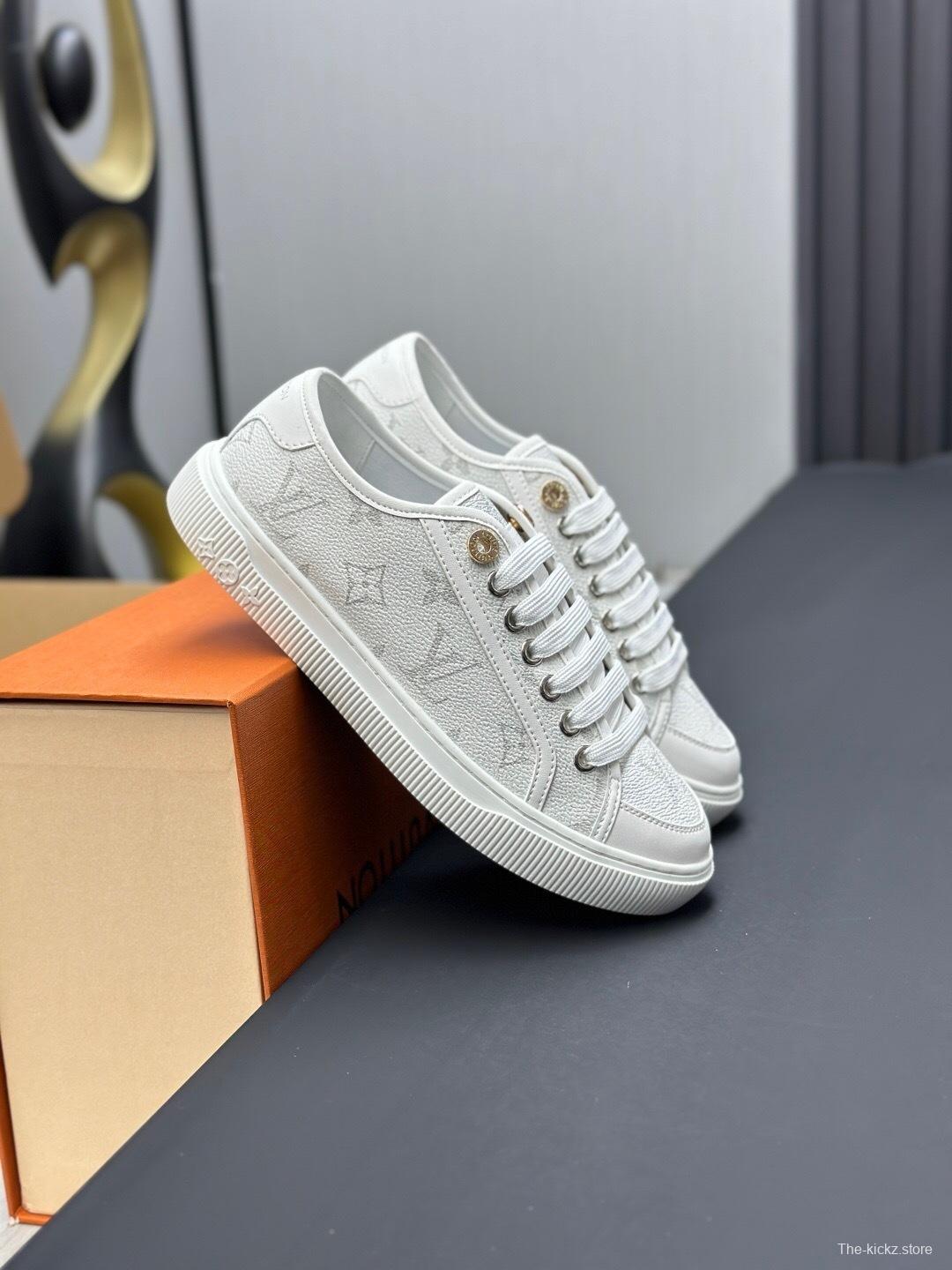 Louis Vuitton Time Out Series Animal Print Casual White Sneakers - AS00260